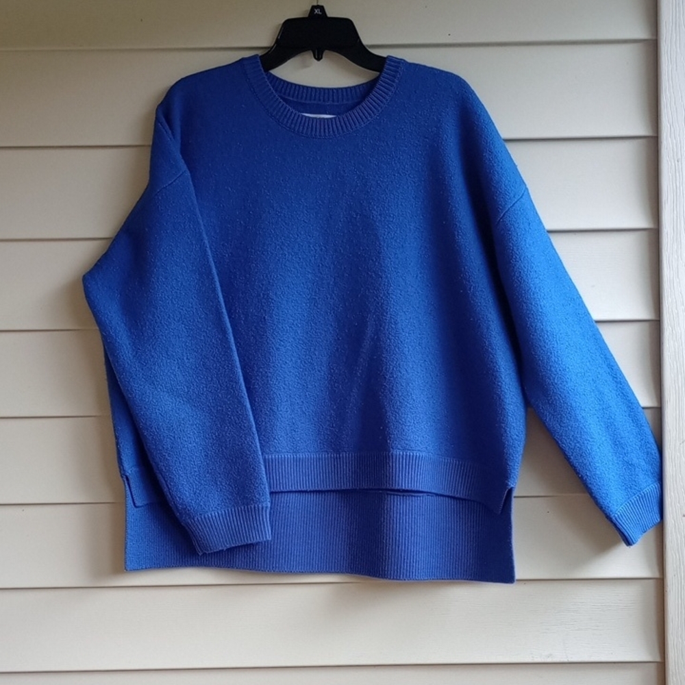 Tory‎ Burch Sport Blue Sweater 100% Merino Wool Sz(XL)